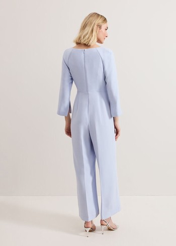 Phase Eight Sienna Tux Jumpsuit Blue USA | 4172038-YE